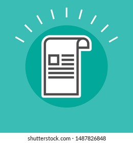 Sticker document icon with text for office work.