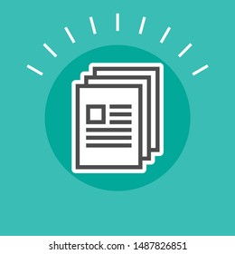 Sticker document icon with text for office work.