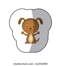 sticker dog animal head expression, vector illustration