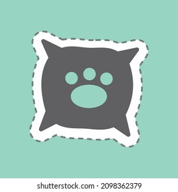 Sticker Dog Cushion - Line Cut - Simple illustration,Editable stroke,Design template vector, Good for prints, posters, advertisements, announcements, info graphics, etc.