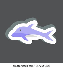 Sticker Dolphin. suitable for Sea symbol. simple design editable. design template vector. simple symbol illustration