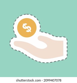 Sticker Donations - Line Cut - Simple illustration,Design Icon vector, Good for prints, posters, advertisements, announcements, info graphics, etc.
