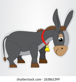 Sticker of the donkey with bell