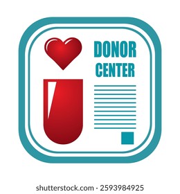 Sticker for a donor center, vector illustration