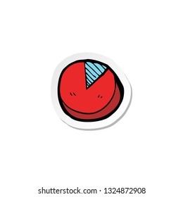sticker of a doodle cartoon pie chart