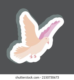 Sticker Dove. suitable for animal symbol. simple design editable. design template vector. simple symbol illustration