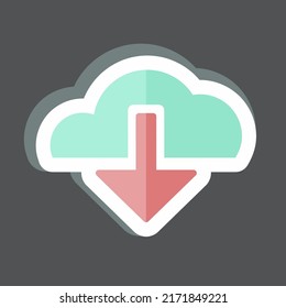 Sticker Downloads. suitable for Mobile Apps symbol. simple design editable. design template vector. simple symbol illustration