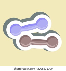 Sticker Dumbbells. suitable for education symbol. simple design editable. design template vector. simple illustration