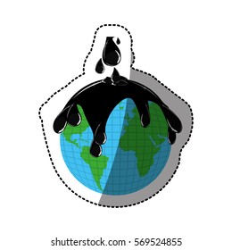 sticker earth contamination with rain of petroleum