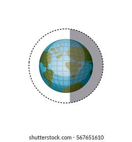 sticker earth map world in 3d
