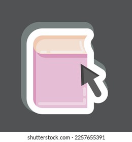 Sticker Ebook. related to Education symbol. simple design editable. simple illustration