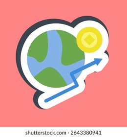 Sticker economic freedom. Crypto currency elements.