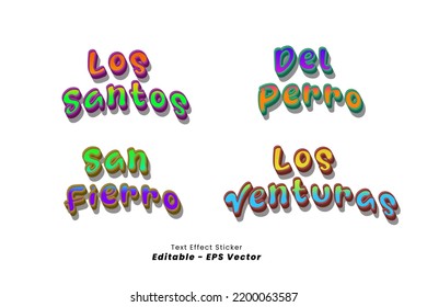 Sticker Effect Text. Editable, easy to use graphic style settings.