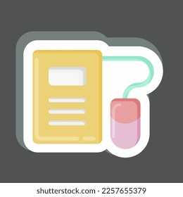 Sticker E-Learning. related to Education symbol. simple design editable. simple illustration