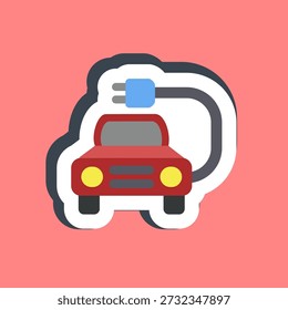 Sticker electric vehicle. Electric vehicle elements.