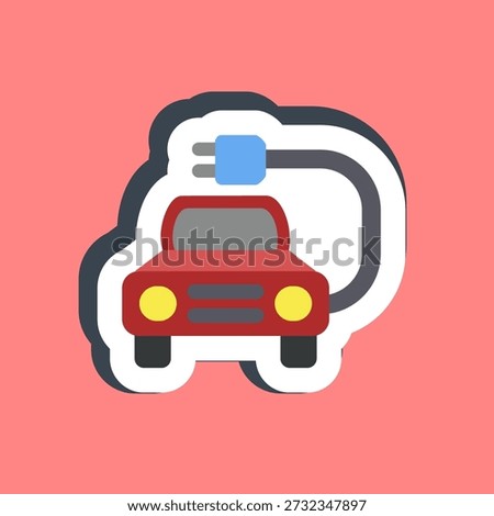 Sticker electric vehicle. Electric vehicle elements.