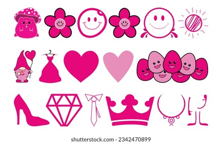 Sticker elements Line Art Vector and Illustration Design. Sticker elements Line Art Design and Creative Kids.