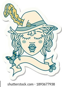 pegatina de la cara de un personaje de elf bard