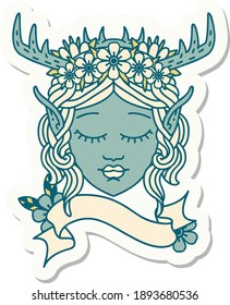 pegatina de cara de elf druid