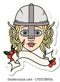 sticker of a elf fighter character face