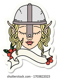 sticker of a elf fighter character face