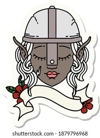 sticker of a elf fighter character face
