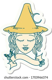 sticker of a elf mage character face