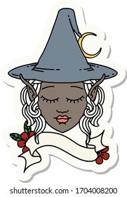 sticker of a elf mage character face