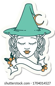 sticker of a elf mage character face