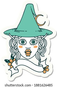 sticker of a elf mage character face