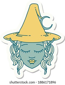 sticker of a elf mage character face