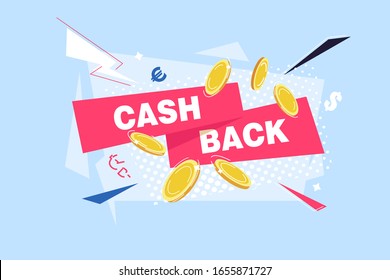 Sticker, sticker, emblem Cash Back. Vector illustration on a white background.