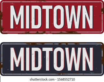 Sticker emblem design. Manhattan Midtown New York City, vector illustration