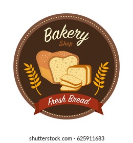 sticker emblem fresh bread bakery