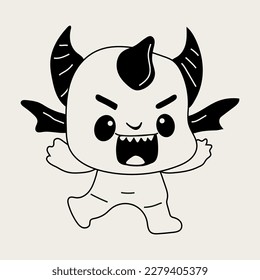 Sticker emoji emoticon emotion happy character sweet hellish entity cute horned devil, evil spirit, devilry, impure force	