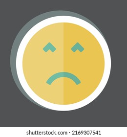 Sticker Emoticon Angry Face. suitable for Emoticon symbol. simple design editable. design template vector. simple symbol illustration
