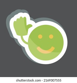 Sticker Emoticon Bye. suitable for Emoticon symbol. simple design editable. design template vector. simple symbol illustration
