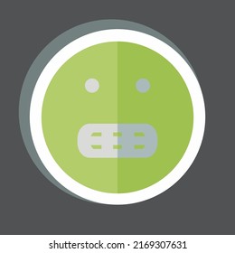 Sticker Emoticon Grinning. suitable for Emoticon symbol. simple design editable. design template vector. simple symbol illustration