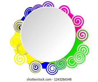 Sticker empty with colorful funnels