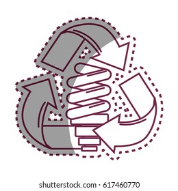 sticker energy bulb inside of recycling symbol