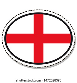 Sticker England flag button, social media communication sign, flat business oval icon.