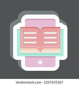 Sticker E-Reading. related to Education symbol. simple design editable. simple illustration