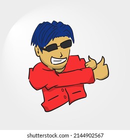 Sticker expression of admiration. Vector illustration