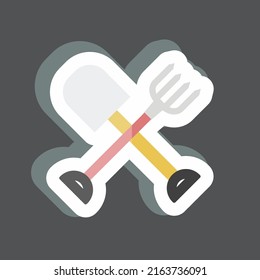Sticker Farming Tools. suitable for Garden symbol. simple design editable. design template vector. simple symbol illustration