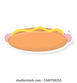 sticker with fast food, hot dog