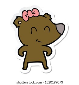 sticker of a female bear cartoon