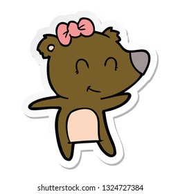 sticker of a female bear cartoon