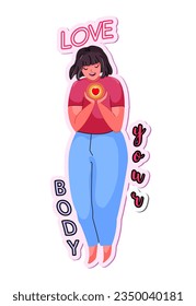 Sticker of feminism and women's independence. Flat illustration on a white background.