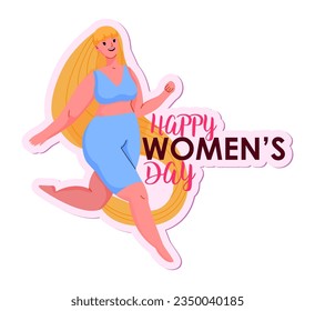 Sticker of feminism and women's independence. Flat illustration on a white background.