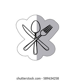 sticker figure cutlery icon, vector illustraction design image